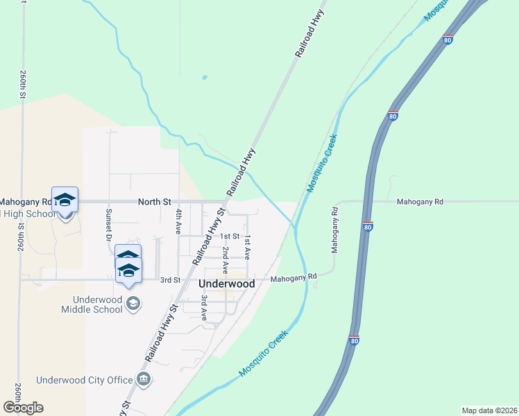 map of restaurants, bars, coffee shops, grocery stores, and more near 88 North Street in Underwood