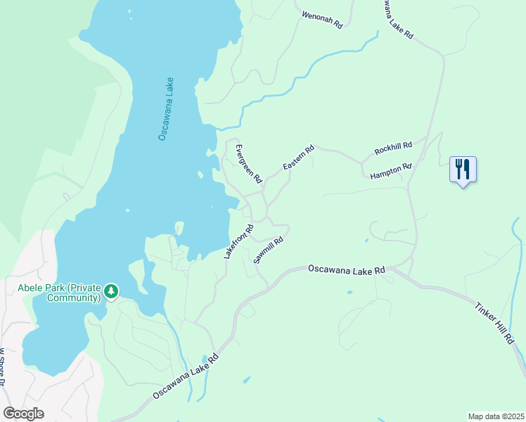 map of restaurants, bars, coffee shops, grocery stores, and more near 27 Woodleigh Road in Putnam Valley