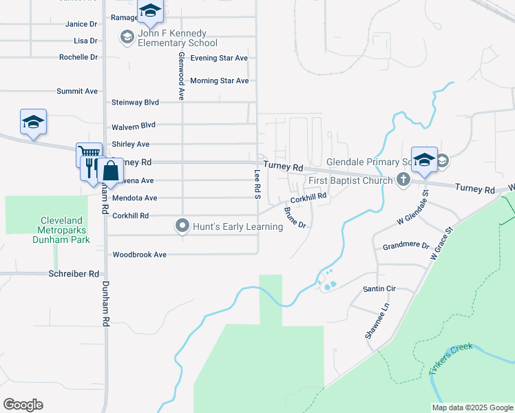 map of restaurants, bars, coffee shops, grocery stores, and more near 531A Lee Road South in Bedford