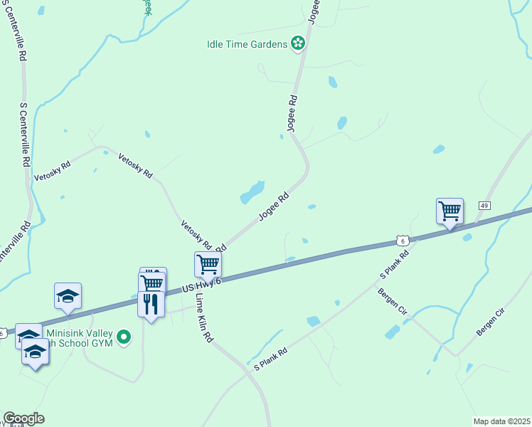 map of restaurants, bars, coffee shops, grocery stores, and more near 28 Jogee Road in Middletown