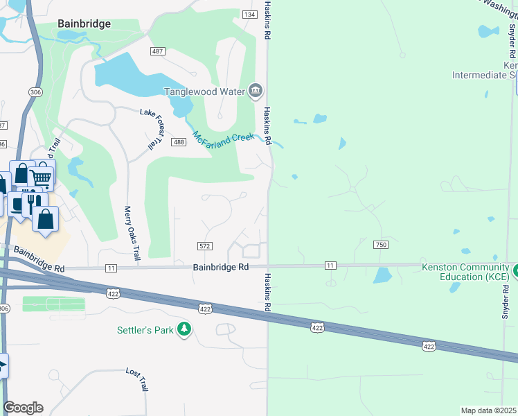 map of restaurants, bars, coffee shops, grocery stores, and more near 8905 Southbrook Trail in Chagrin Falls