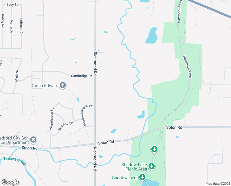 map of restaurants, bars, coffee shops, grocery stores, and more near 6197 Richmond Road in Solon