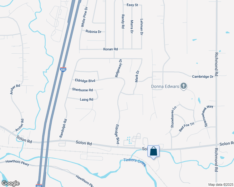 map of restaurants, bars, coffee shops, grocery stores, and more near 6210 Eldridge Boulevard in Bedford Heights