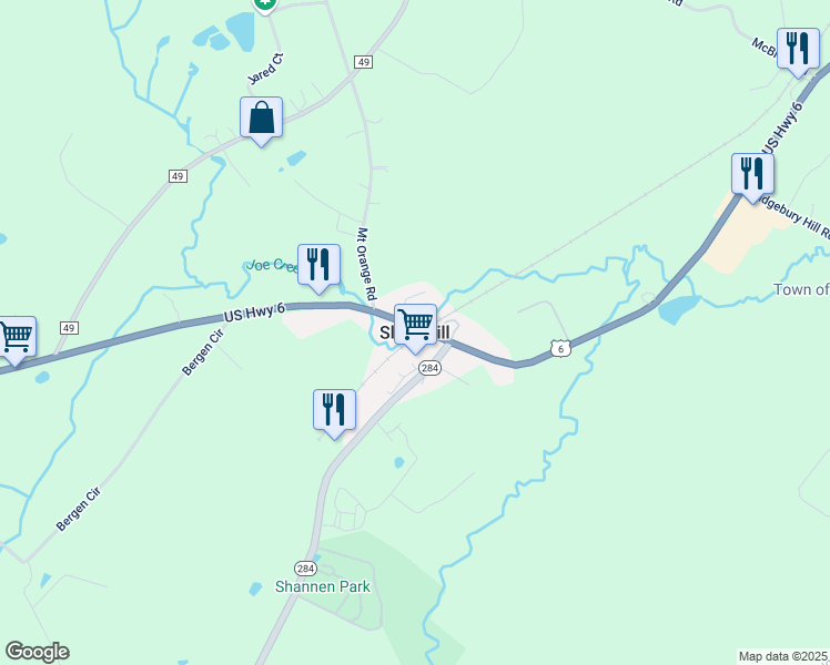 map of restaurants, bars, coffee shops, grocery stores, and more near in Slate Hill