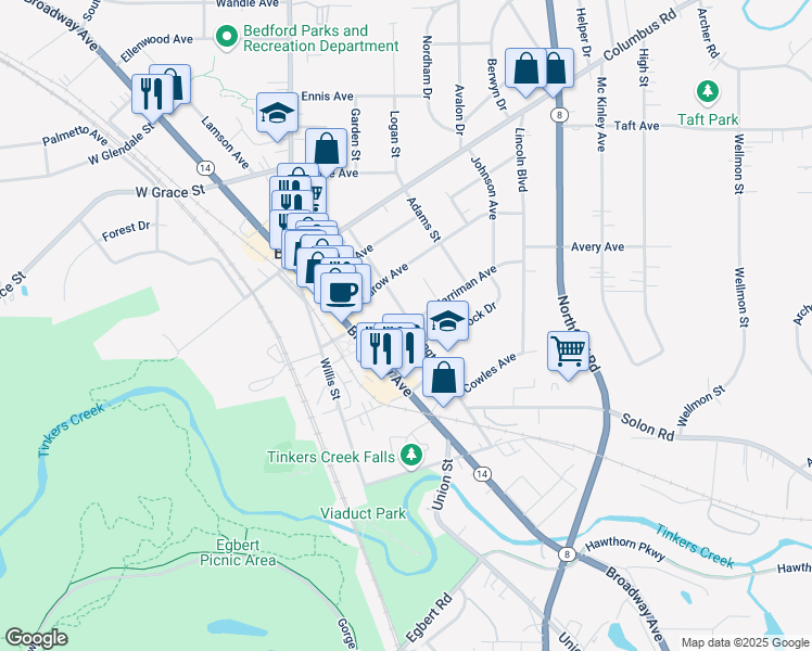 map of restaurants, bars, coffee shops, grocery stores, and more near 758 Washington Street in Bedford