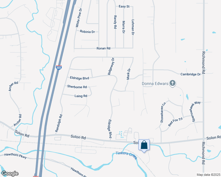 map of restaurants, bars, coffee shops, grocery stores, and more near 6210 Eldridge Boulevard in Bedford Heights