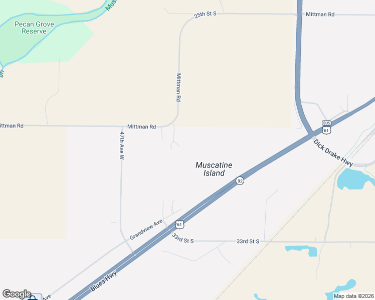 map of restaurants, bars, coffee shops, grocery stores, and more near 4500 25th Street South in Muscatine