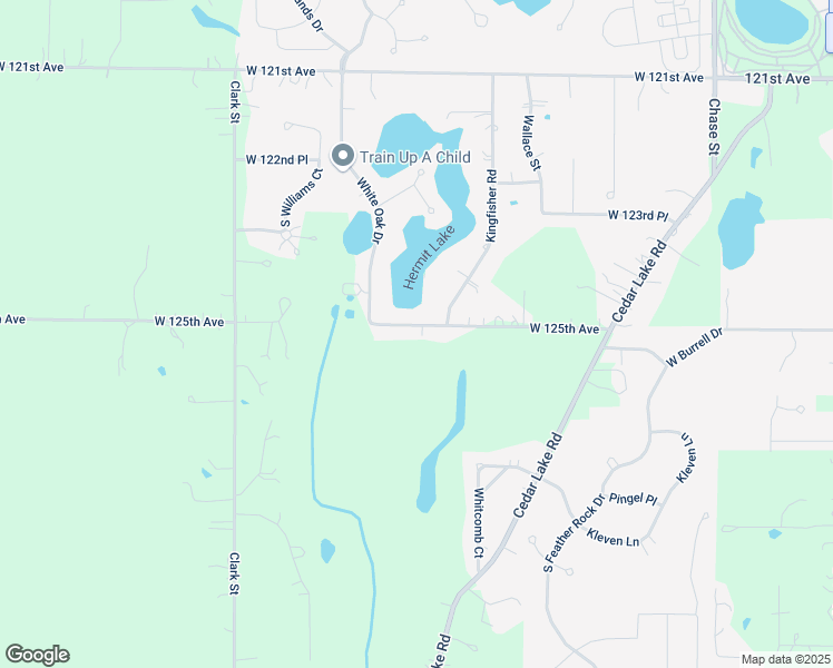 map of restaurants, bars, coffee shops, grocery stores, and more near 4109 West 125th Avenue in Crown Point
