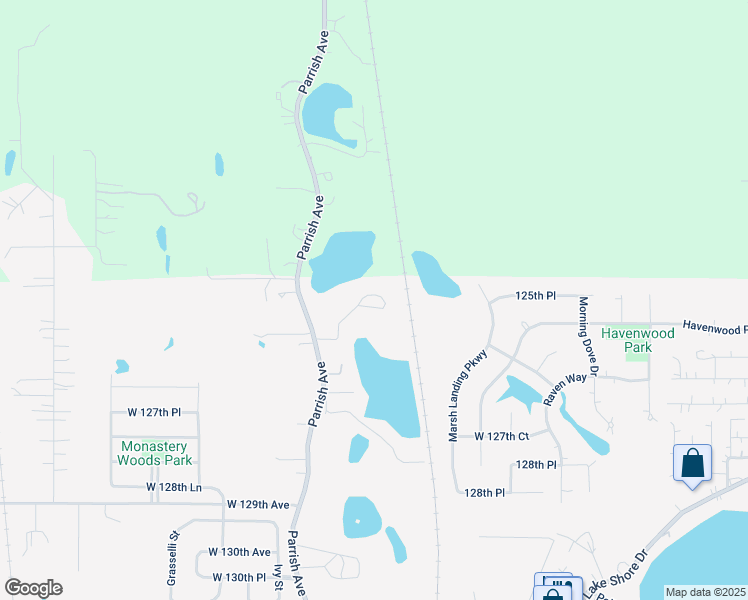 map of restaurants, bars, coffee shops, grocery stores, and more near 9418 West 125th Court in Cedar Lake