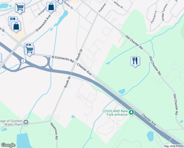map of restaurants, bars, coffee shops, grocery stores, and more near 1998 Route 17M in Goshen