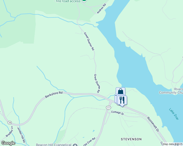 map of restaurants, bars, coffee shops, grocery stores, and more near 23A Great Quarter Road in Newtown
