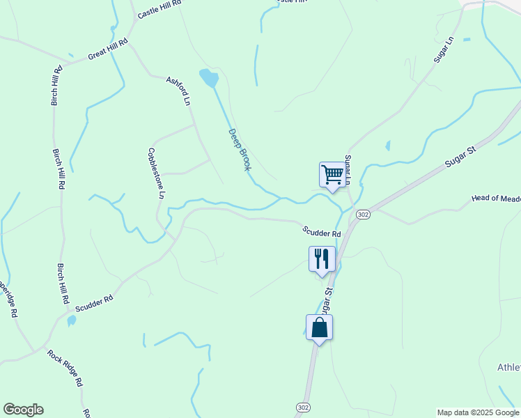 map of restaurants, bars, coffee shops, grocery stores, and more near 22 Scudder Road in Newtown