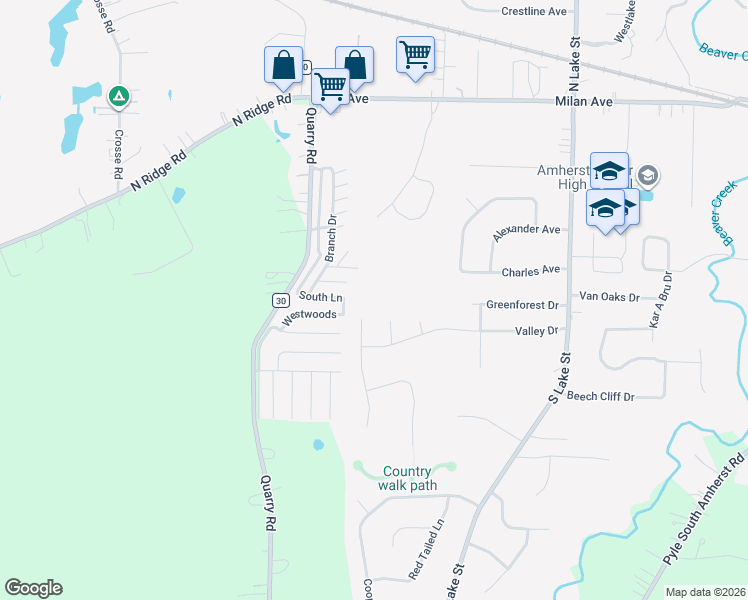 map of restaurants, bars, coffee shops, grocery stores, and more near 113 Hickory Hollow Drive in Amherst