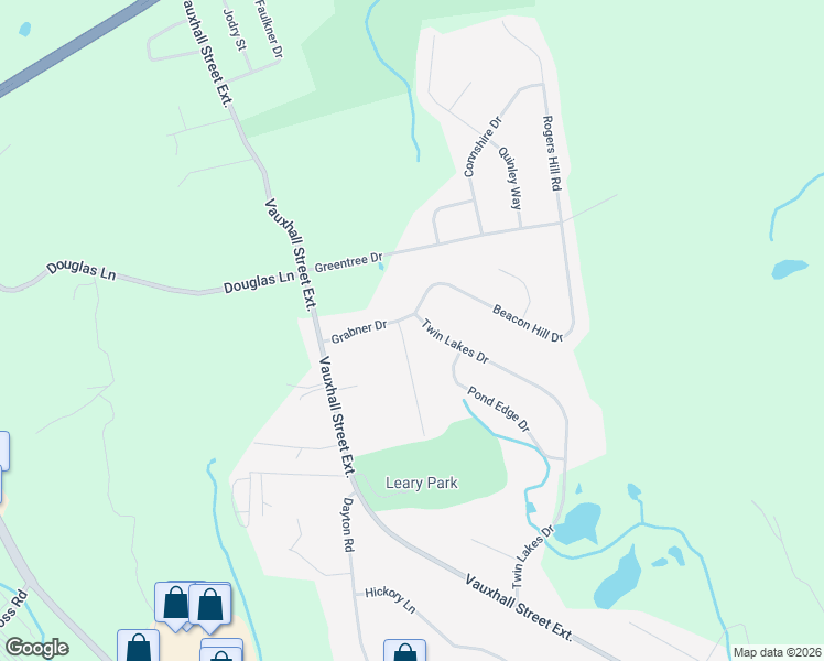 map of restaurants, bars, coffee shops, grocery stores, and more near 1 Beacon Hill Drive in Waterford