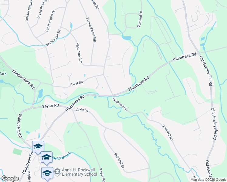 map of restaurants, bars, coffee shops, grocery stores, and more near 101 Rockwell Road in Bethel