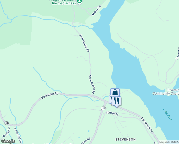 map of restaurants, bars, coffee shops, grocery stores, and more near 23A Great Quarter Road in Newtown