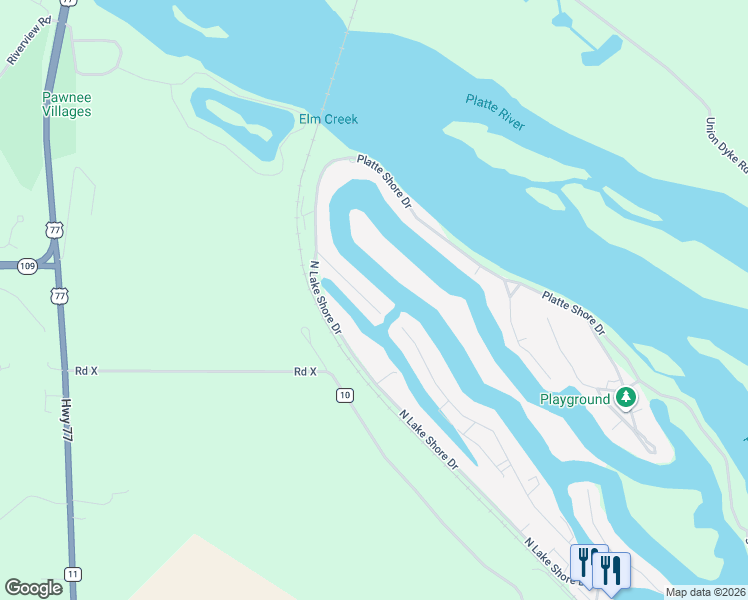 map of restaurants, bars, coffee shops, grocery stores, and more near Willow Lane in Fremont