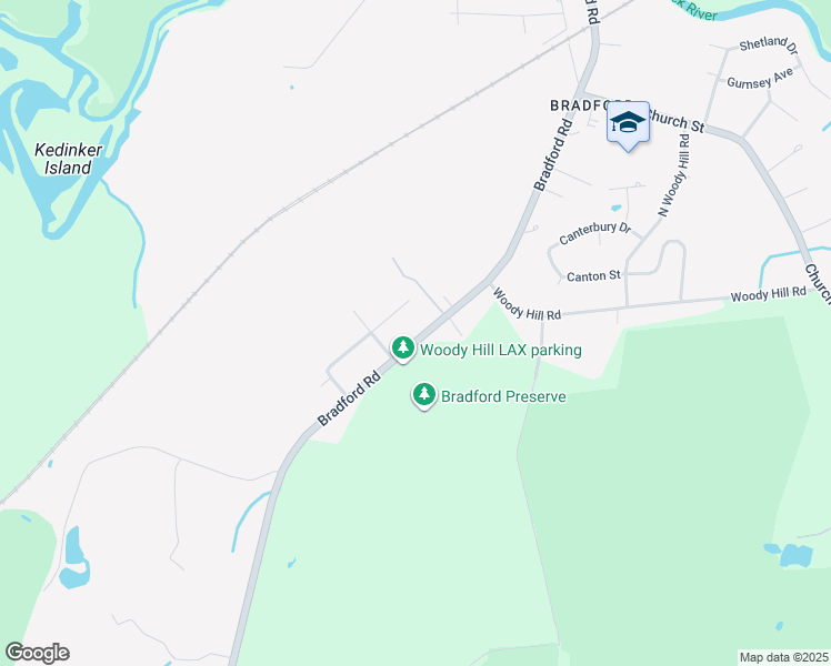 map of restaurants, bars, coffee shops, grocery stores, and more near 220 Bradford Road in Westerly
