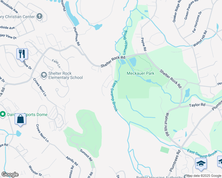 map of restaurants, bars, coffee shops, grocery stores, and more near 201 Lexington Boulevard in Bethel