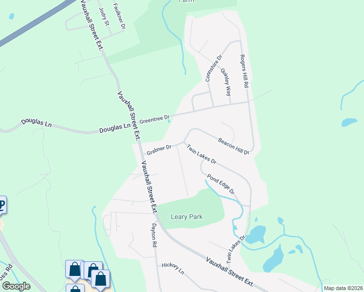 map of restaurants, bars, coffee shops, grocery stores, and more near 1 Beacon Hill Drive in Waterford