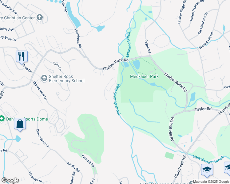 map of restaurants, bars, coffee shops, grocery stores, and more near 104 Concord Lane in Bethel