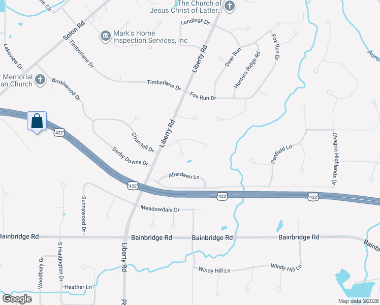 map of restaurants, bars, coffee shops, grocery stores, and more near 6115 Concord Court in Solon