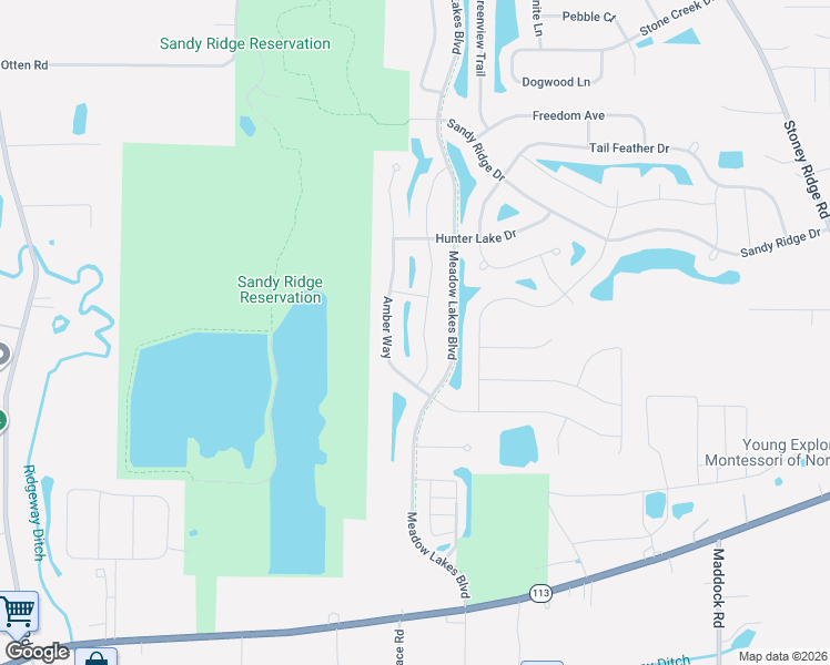 map of restaurants, bars, coffee shops, grocery stores, and more near 6756 Majestic Drive in North Ridgeville