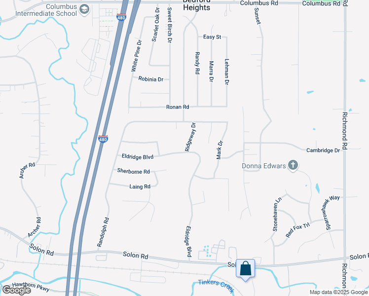 map of restaurants, bars, coffee shops, grocery stores, and more near 6147 Eldridge Boulevard in Bedford Heights