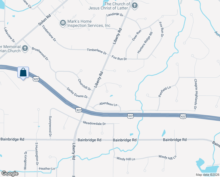 map of restaurants, bars, coffee shops, grocery stores, and more near 6115 Concord Court in Solon