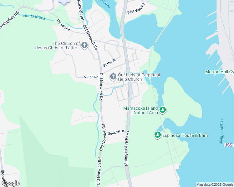 map of restaurants, bars, coffee shops, grocery stores, and more near 6 Thomas Avenue in Waterford