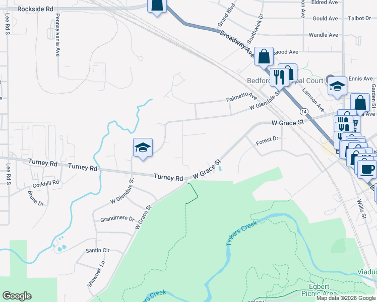 map of restaurants, bars, coffee shops, grocery stores, and more near 302 Belle Court in Bedford