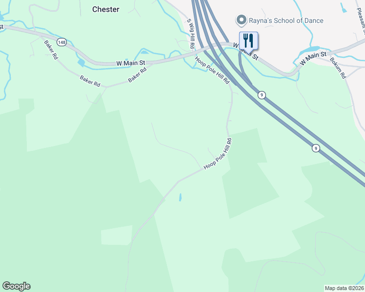 map of restaurants, bars, coffee shops, grocery stores, and more near 78 Pinnacle Lane in Chester