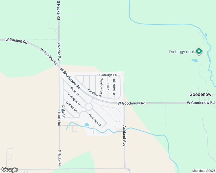 map of restaurants, bars, coffee shops, grocery stores, and more near 17 Bluebird Lane in Beecher