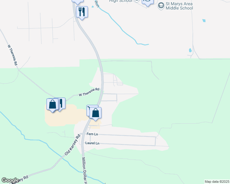 map of restaurants, bars, coffee shops, grocery stores, and more near 107 Linwood Avenue in Saint Marys