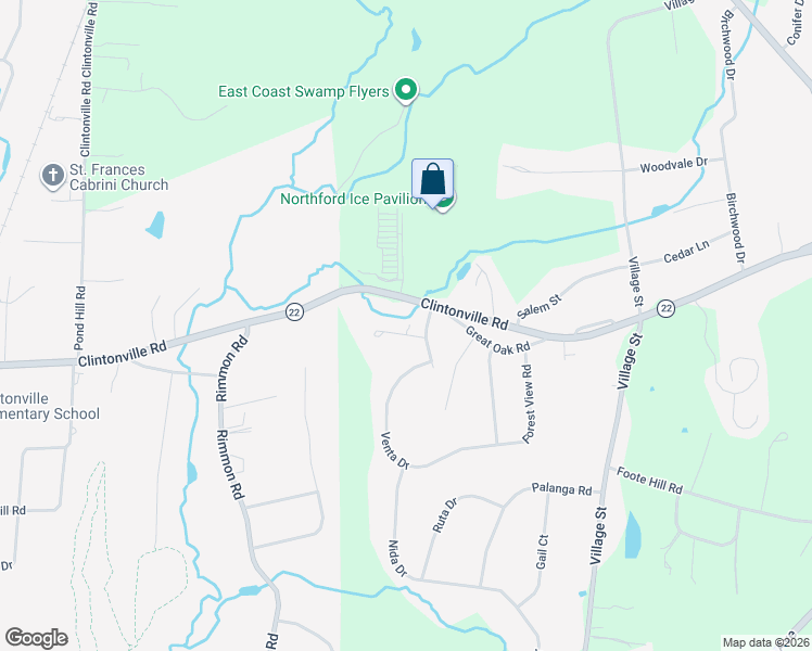 map of restaurants, bars, coffee shops, grocery stores, and more near 9 Countryside Circle in North Branford