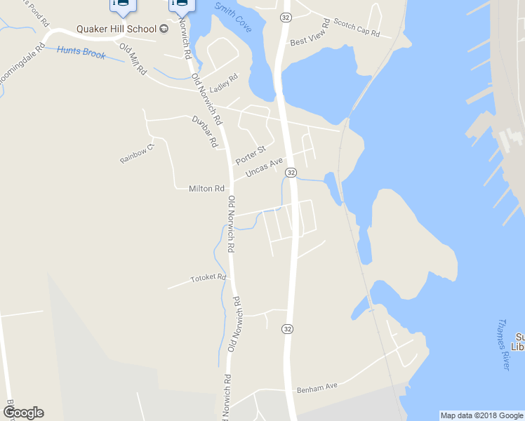 map of restaurants, bars, coffee shops, grocery stores, and more near Fitzgerald Avenue & James Avenue in Quaker Hill