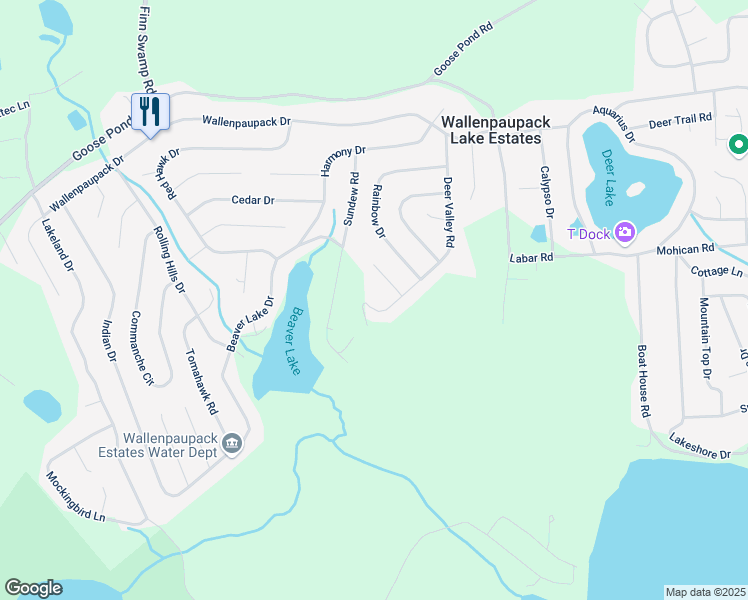 map of restaurants, bars, coffee shops, grocery stores, and more near Deer Valley Road in Wayne County
