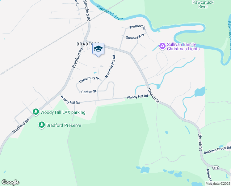 map of restaurants, bars, coffee shops, grocery stores, and more near 5 Fields View Road in Westerly