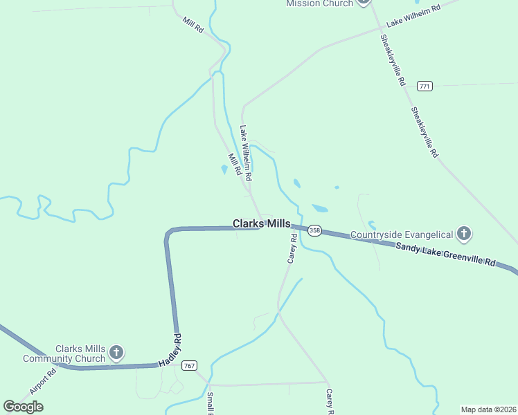 map of restaurants, bars, coffee shops, grocery stores, and more near 22 Lake Wilhelm Road in Clarks Mills