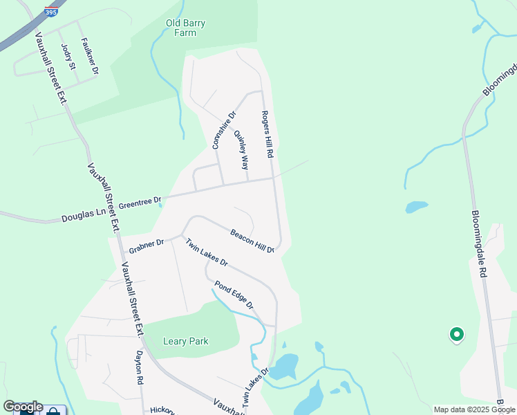 map of restaurants, bars, coffee shops, grocery stores, and more near 7 Farmstead Ln in Waterford