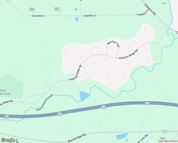 map of restaurants, bars, coffee shops, grocery stores, and more near 17415 Beech Grove Trail in Chagrin Falls