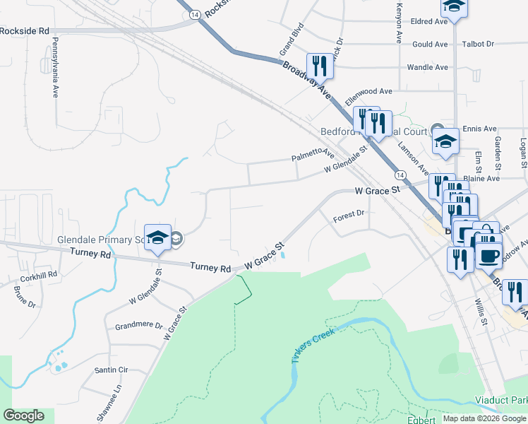 map of restaurants, bars, coffee shops, grocery stores, and more near 268 Deborah Lane in Bedford