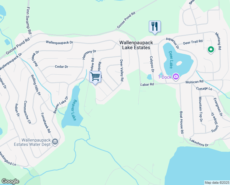 map of restaurants, bars, coffee shops, grocery stores, and more near 1071 Deer Valley Road in Lake Ariel