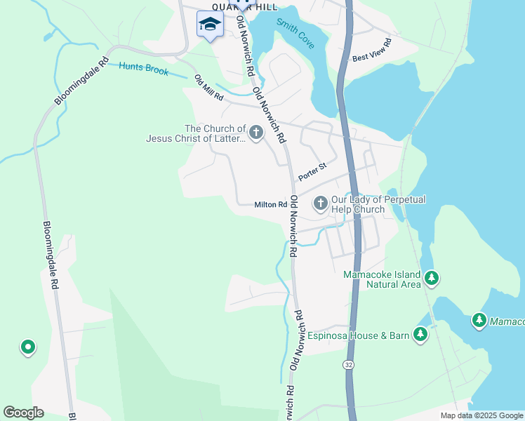 map of restaurants, bars, coffee shops, grocery stores, and more near 10 Milton Road in Waterford