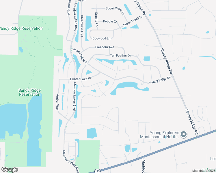 map of restaurants, bars, coffee shops, grocery stores, and more near 6571 High Perch Drive in North Ridgeville