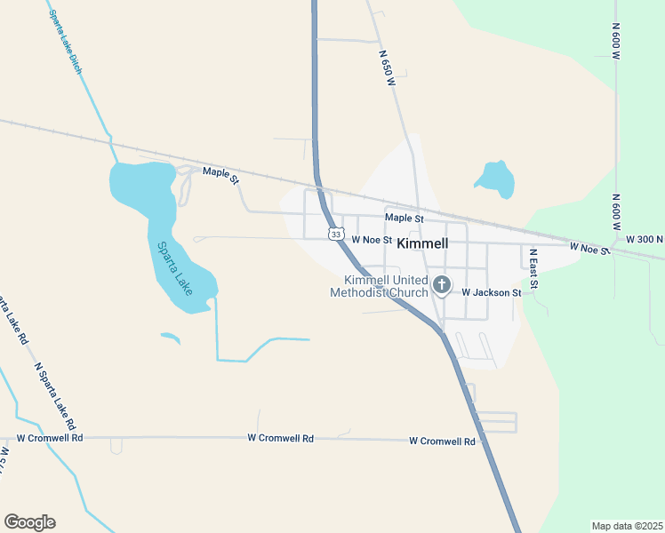map of restaurants, bars, coffee shops, grocery stores, and more near 2895 U.S. 33 in Kimmell