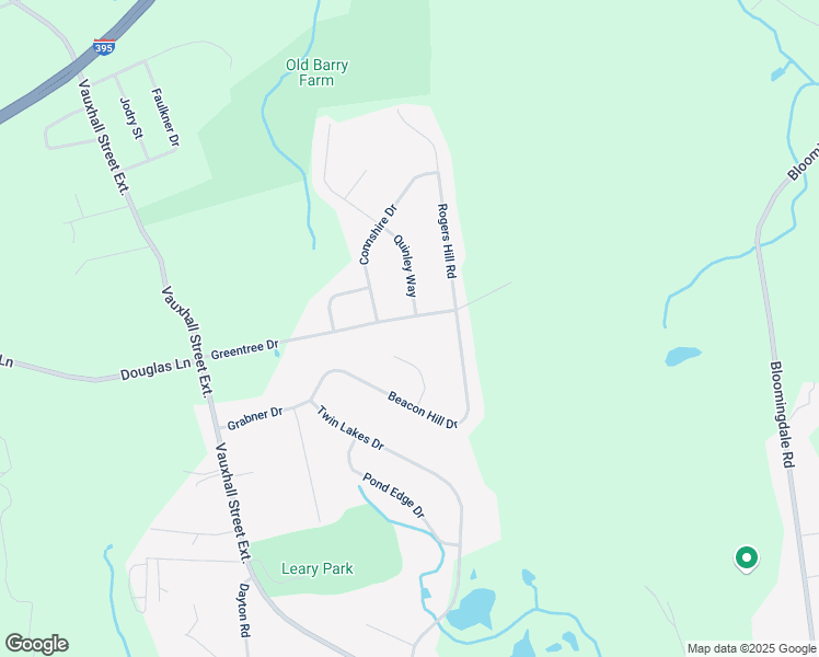 map of restaurants, bars, coffee shops, grocery stores, and more near 7 Farmstead Lane in Waterford