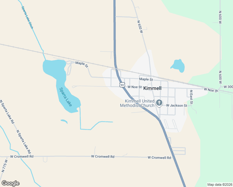 map of restaurants, bars, coffee shops, grocery stores, and more near 2939 U.S. 33 in Kimmell