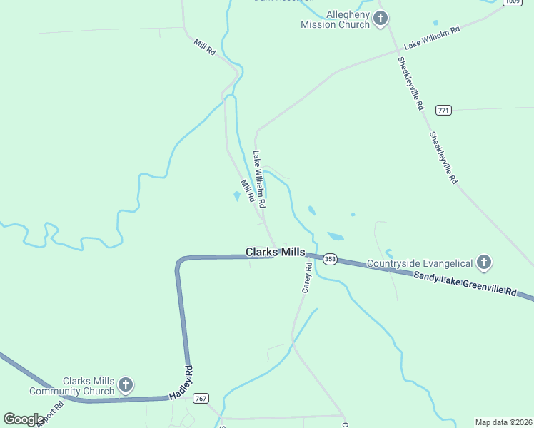 map of restaurants, bars, coffee shops, grocery stores, and more near 22 Lake Wilhelm Road in Clarks Mills