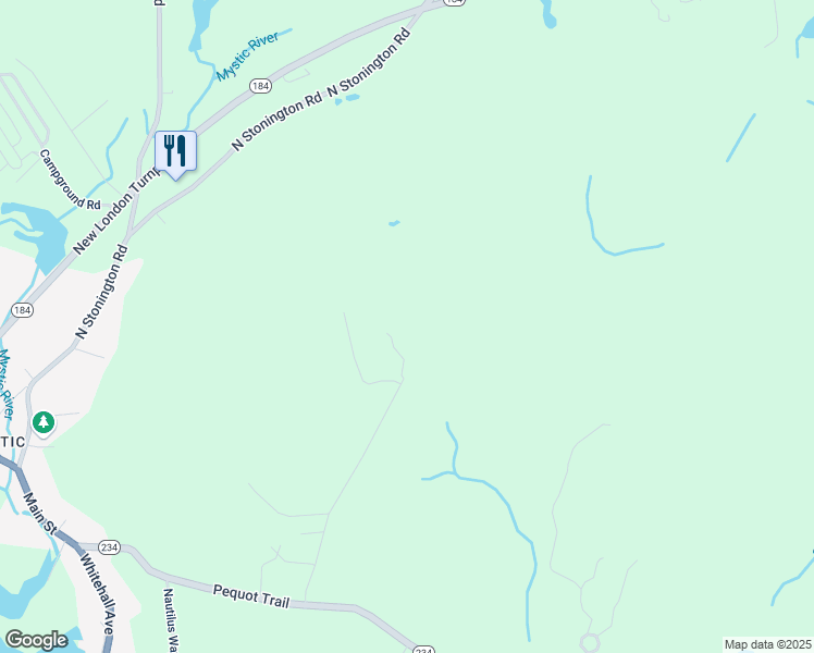 map of restaurants, bars, coffee shops, grocery stores, and more near 109 Prentice Williams Road in Stonington